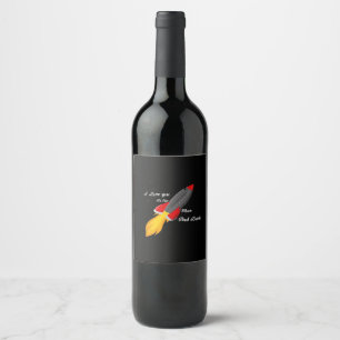 I Love You To The Moon And Back Racket Graphic Sty Wine Label