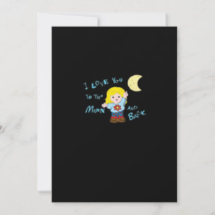 I Love You To The Moon And Back Repeating Love Quo Holiday Card