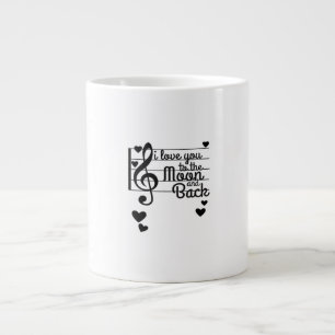 I Love You To The Moon And Back Repeating Love Quo Large Coffee Mug