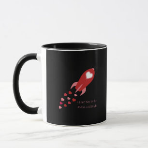 I Love You To The Moon And Back Rocket Ship Design Mug