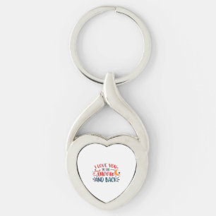 I Love You To The Moon And Back Romantic Lettering Keychain