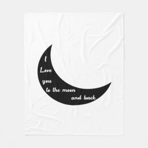 I Love You To The Moon And Back Romantic Minimal D Fleece Blanket