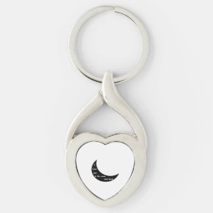 I Love You To The Moon And Back Romantic Minimal D Keychain