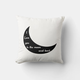 I Love You To The Moon And Back Romantic Minimal D Throw Pillow