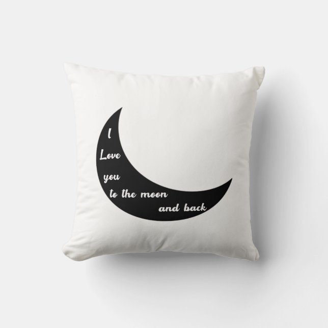 I Love You To The Moon And Back Romantic Minimal D Throw Pillow (Front)