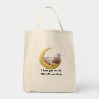 I Love You to the Moon and Back Shirt – Baby Moon  Tote Bag