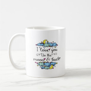 I Love You To The Moon And Back Soft Elegant Aesth Coffee Mug