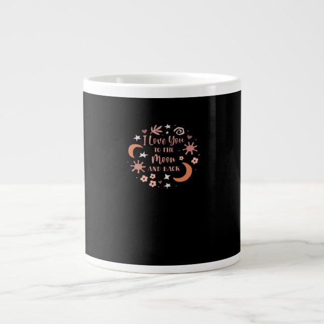 I Love You To The Moon And Back Soft Romantic Styl Large Coffee Mug (Front)