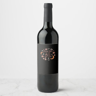 I Love You To The Moon And Back Soft Romantic Styl Wine Label