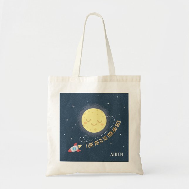 I Love You to the Moon and Back Space Kids Tote (Front)