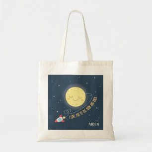 I Love You to the Moon and Back Space Kids Tote Bag