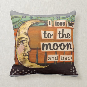 I love you to the moon and back throw pillow