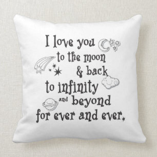 I love you to the moon and back throw pillow