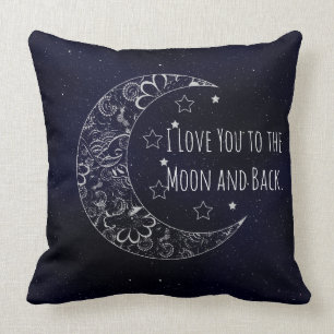 I Love You To The Moon and Back Throw Pillow