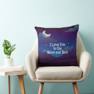 I Love You to the Moon and Back Throw Pillow