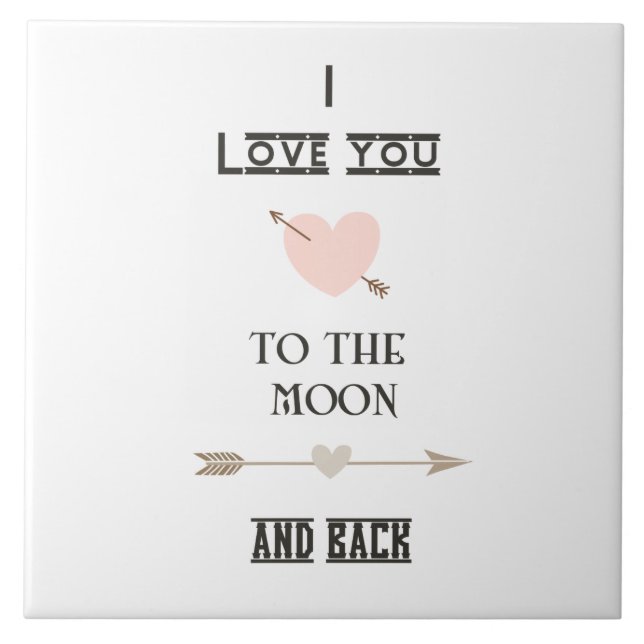 I love you to the moon and back tile (Front)