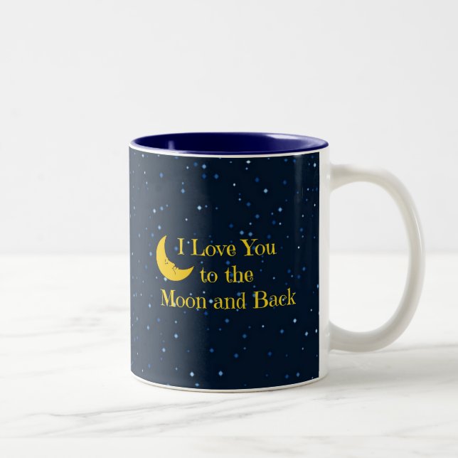 I Love You to the Moon and Back Two-Tone Coffee Mug (Right)