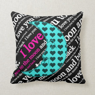 I Love You to the Moon and Back Typography Pillow