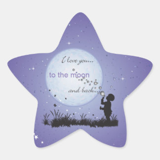I Love You to the Moon and Back-Unique Gifts Star Sticker