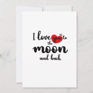 I Love You To The Moon And Back Valentines Day Cou Holiday Card