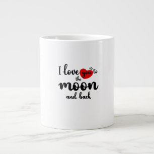 I Love You To The Moon And Back Valentines Day Cou Large Coffee Mug