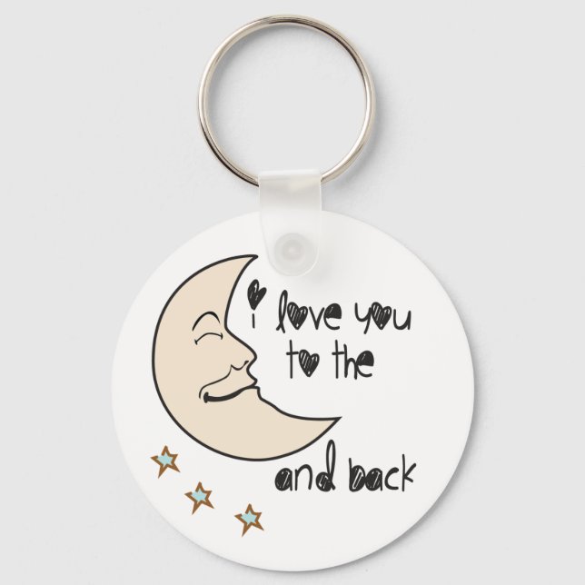 I love you to the moon and back whimsical keychain (Front)