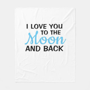 I Love You To The Moon And Back White Minimal Aest Fleece Blanket