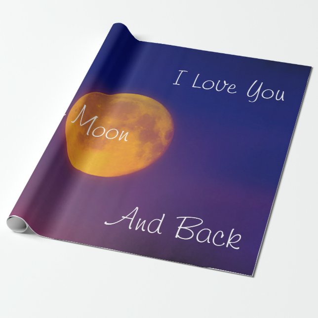 I Love You to the Moon and Back Wrapping Paper (Unrolled)