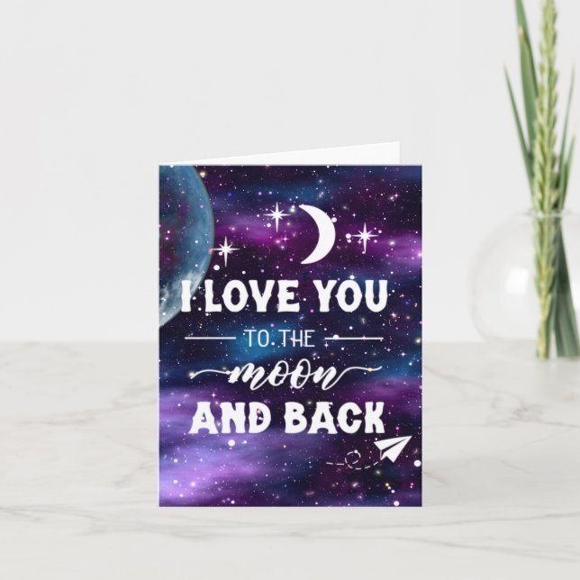 I love you to the moon & back holiday card (Front)