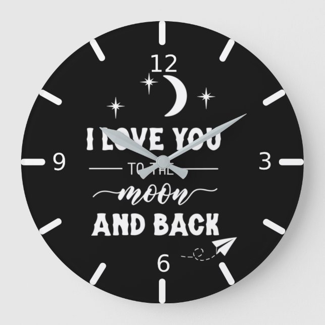 I love You To The Moon & Back Large Clock (Front)