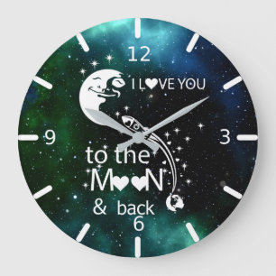 I love You To The Moon & Back Large Clock