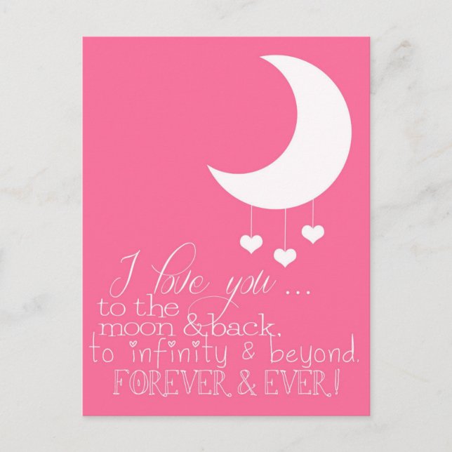 I Love You to the Moon & Back Postcard (Front)