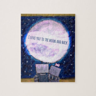 I Love You To The Moon & Back Robots Jigsaw Puzzle
