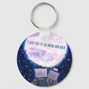 I Love You To The Moon & Back Robots Keychain