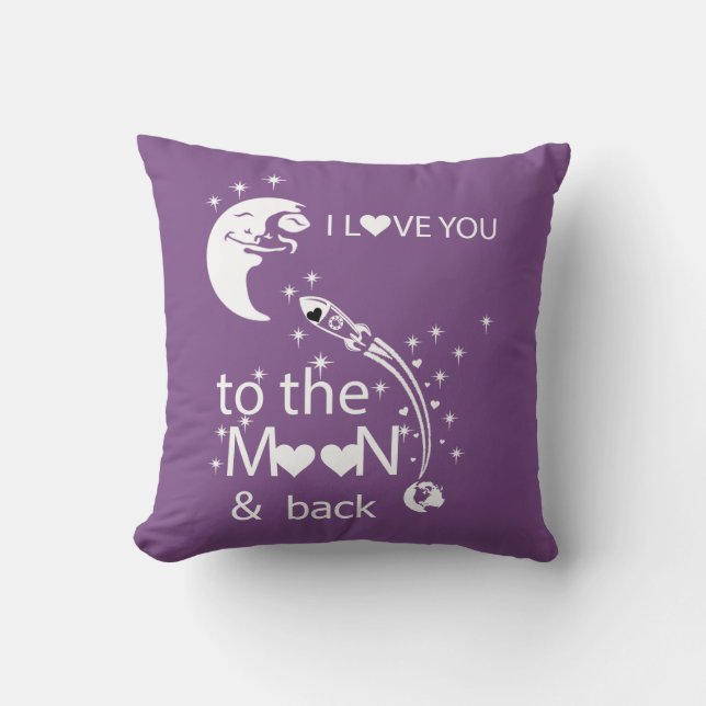I love you to the moon & back throw pillow (Front)