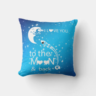 I love you to the moon & back throw pillow