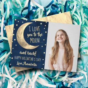 I Love You To The Moon & Back Valentine's Day Holiday Card