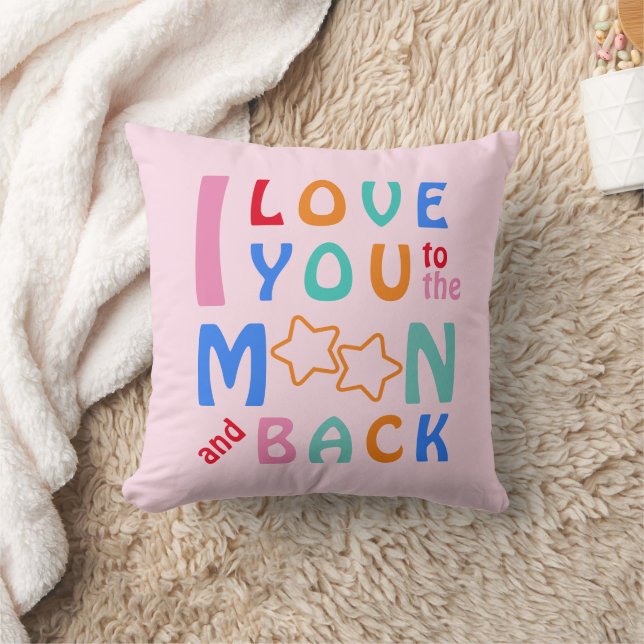 I love you to the Moon & Back-You Got This-pink Throw Pillow (Blanket)