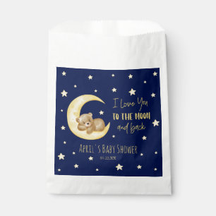 I Love You To The Moon Teddy Bear Baby Shower Favour Bag