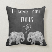 I LOVE YOU TONS/Elephant Art/Wedding Personalized