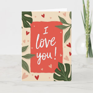 I Love You Tropical Heart Card
