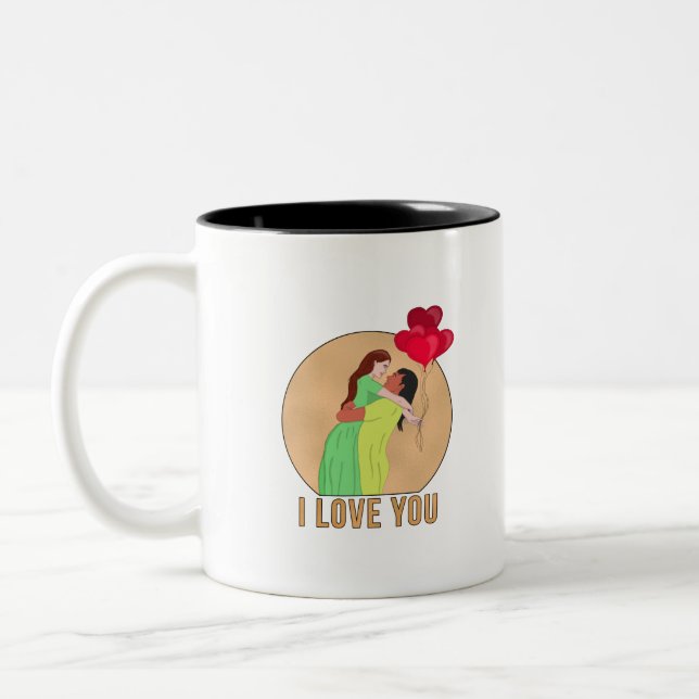 I Love You Two-Tone Coffee Mug (Left)