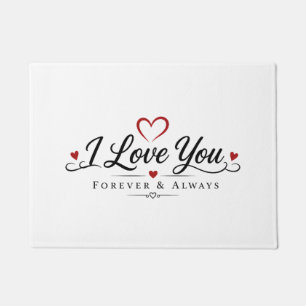 I Love You Typography Design Doormat