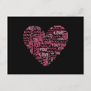 I Love You Typography Heart Valentine's Day Gift Holiday Postcard