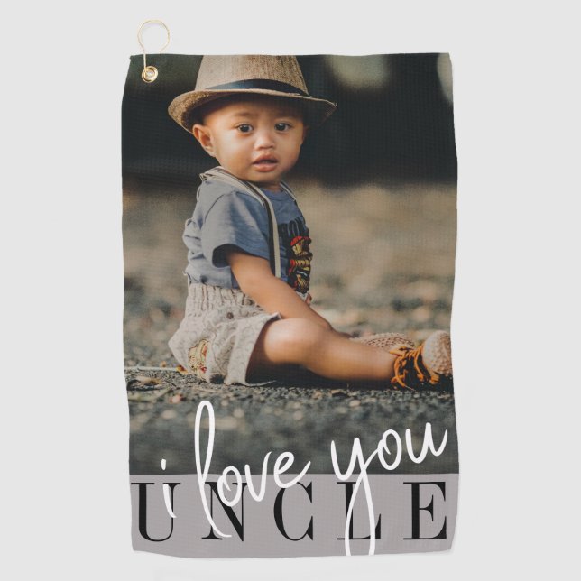 I Love You Uncle Custom Photo  Golf Towel (Front)