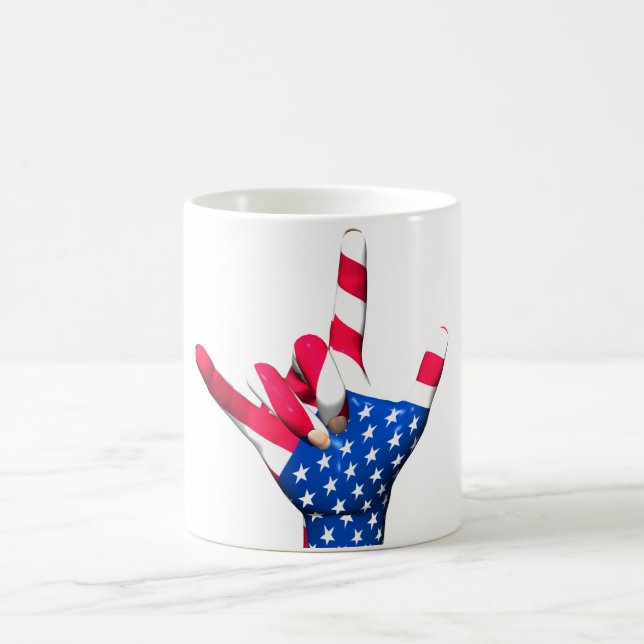 I Love You USA Flag Mug (Center)
