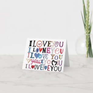 "I Love You" Valentine Artistic Folded Card 
