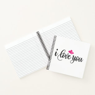 I Love You Valentine Calligraphy   Notebook