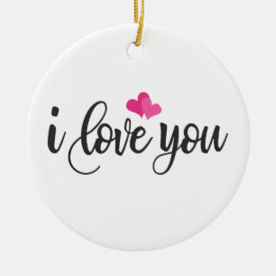 I Love You Valentine Calligraphy Ornament