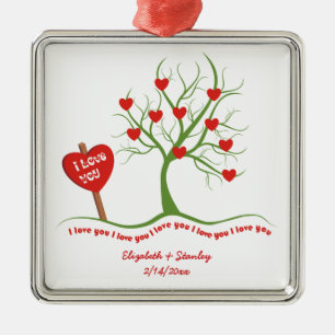 I love you Valentine’s Day custom ornament
